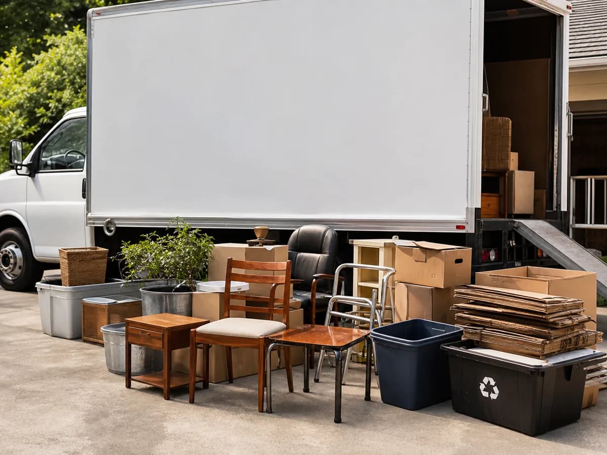 Reusable items sorted for donation and recycling
